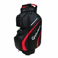 TaylorMade Deluxe 2022 Cart Bag In Driver - Red / Black -Golf Clubs Sales N7817801 TM21DeluxeCartblackred